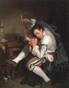 Jean Baptiste Greuze the guitar player Spain oil painting artist
